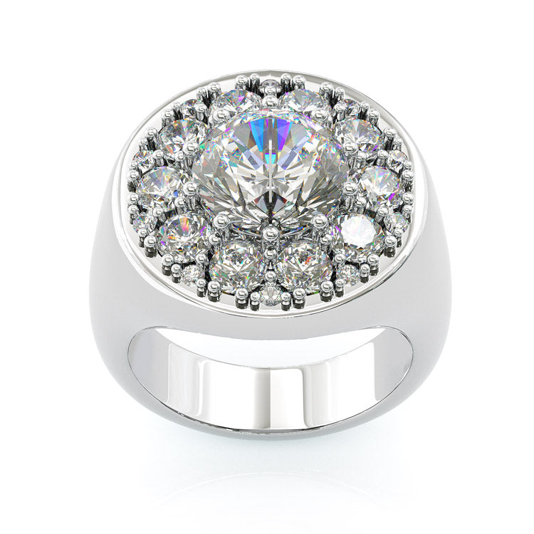 Jzora handmade gold 3ct round cut diamond sterling silver engagement ring
