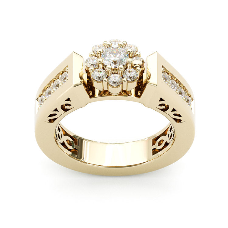 Jzora handmade 3ct round cut arm engraved sterling silver engagement ring