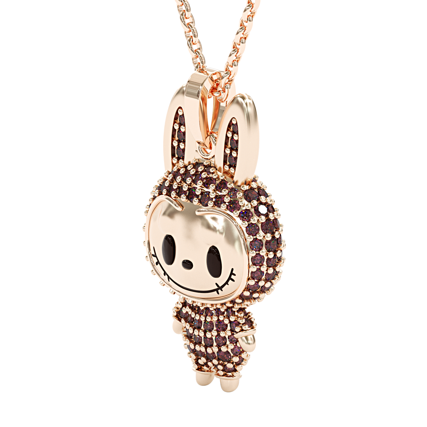Jzora handmade cute & mischievous grinning elve pendant sterling silver necklace