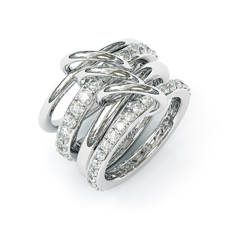 Jzora handmade 4-Piece gold-color stacking ring set