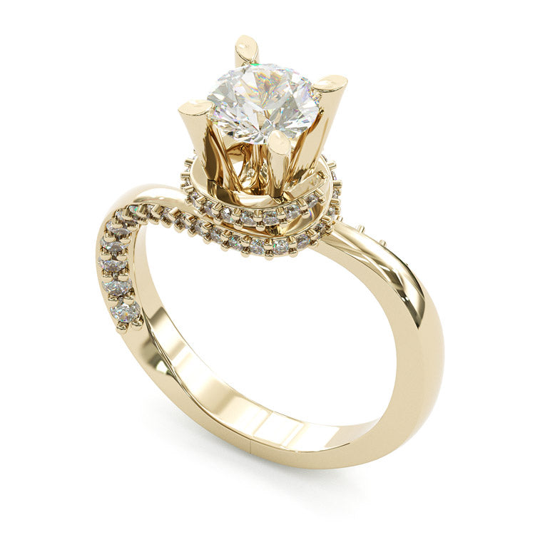 Jzora handmade 1ct round cut chic & elegant Moissanite sterling silver ring