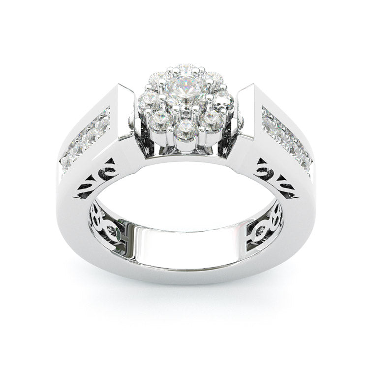 Jzora handmade 3ct round cut arm engraved sterling silver engagement ring