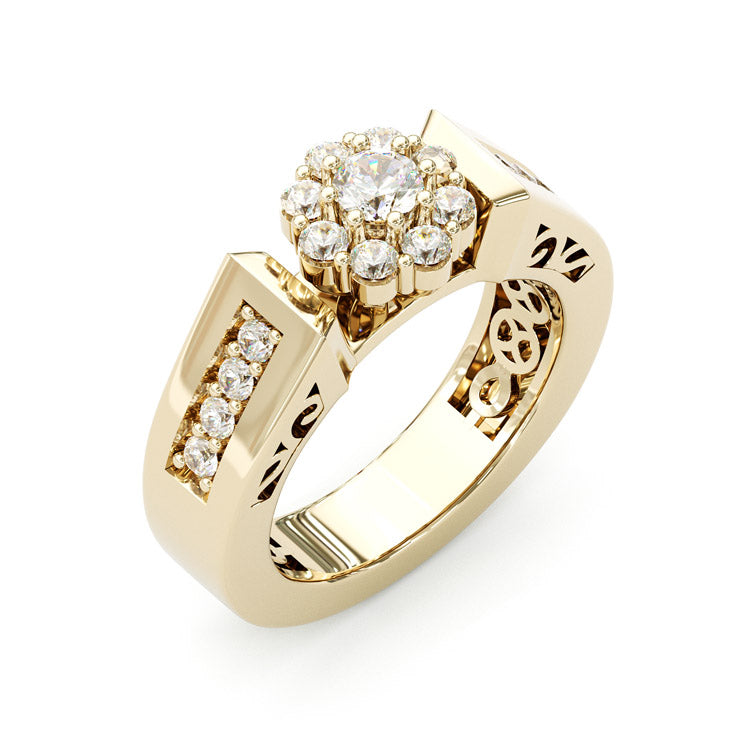 Jzora handmade 3ct round cut arm engraved sterling silver engagement ring
