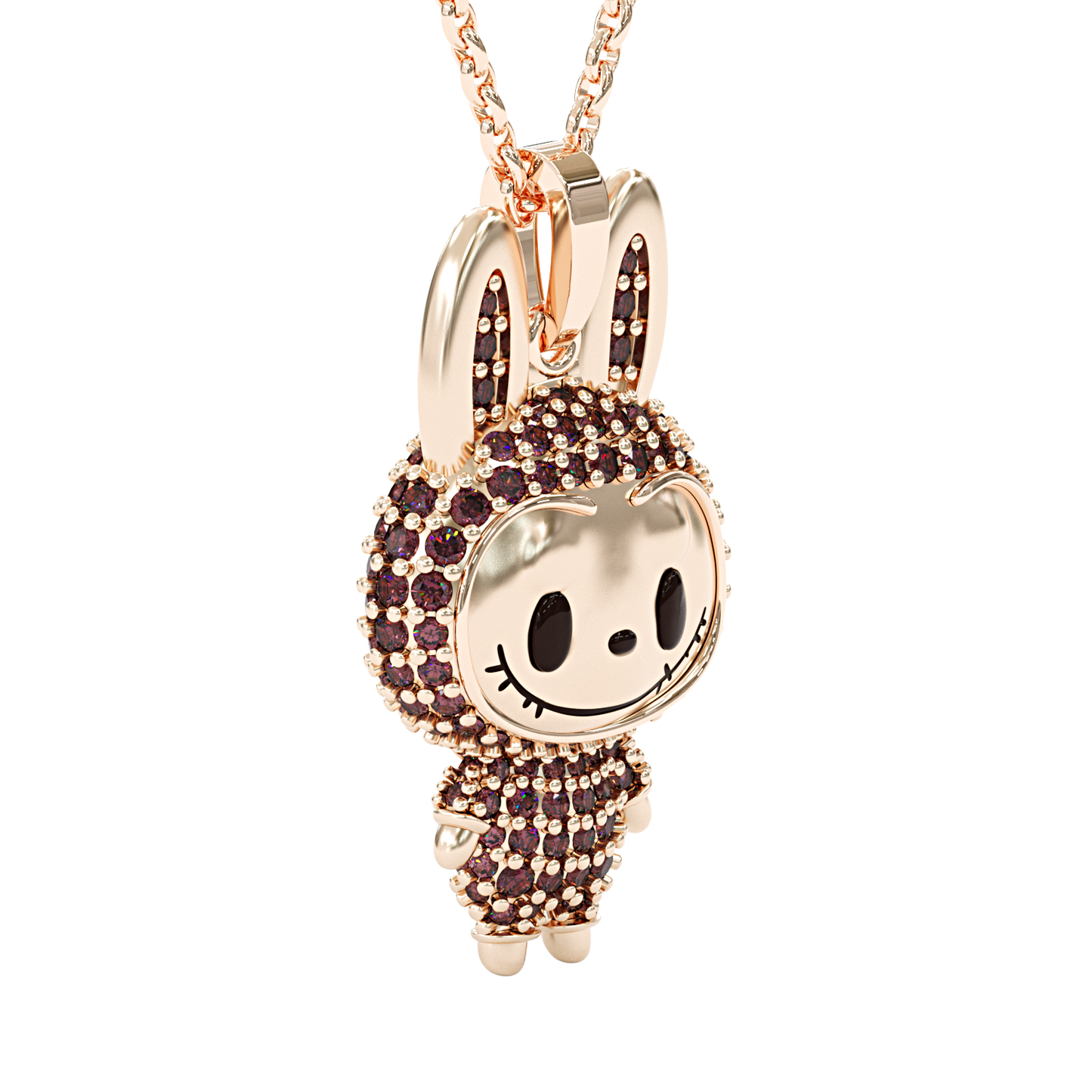 Jzora handmade cute & mischievous grinning elve pendant sterling silver necklace