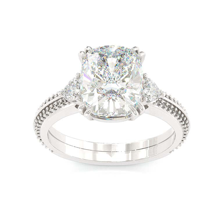 Jzora handmade gold 10 ct cushion cut halo sterling silver diamond engagement ring