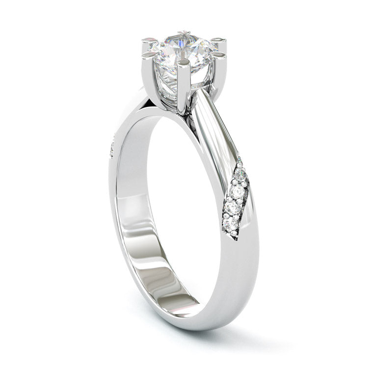 Jzora handmade 1ct round cut moissanite sterling silver ring