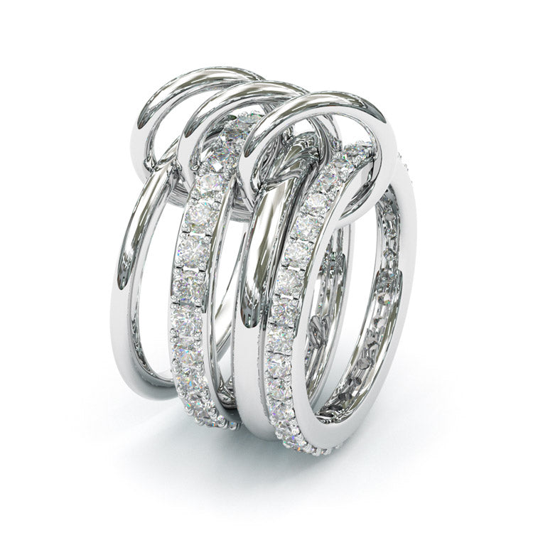Jzora handmade 4-Piece gold-color stacking ring set