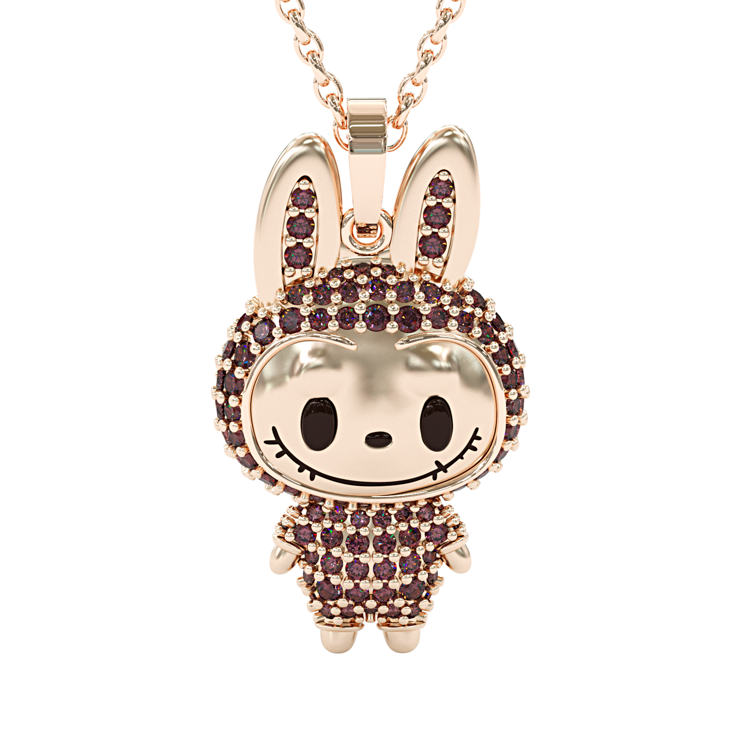 Jzora handmade cute & mischievous grinning elve pendant sterling silver necklace