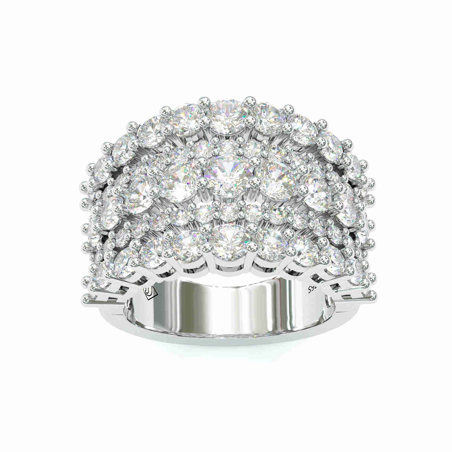 Jzora handmade created diamond round cut wedding ring women's band