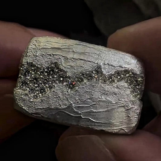 Jzora handmade breaker slab matte finish men's ring