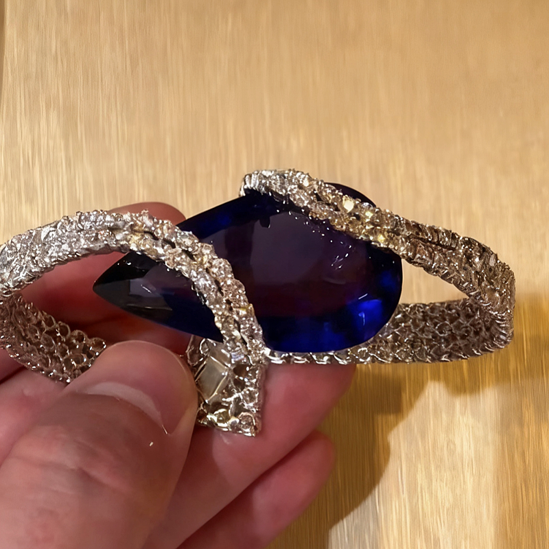 Jzora handmade luxury pear cut tanzanite CZ-encrusted bracelet