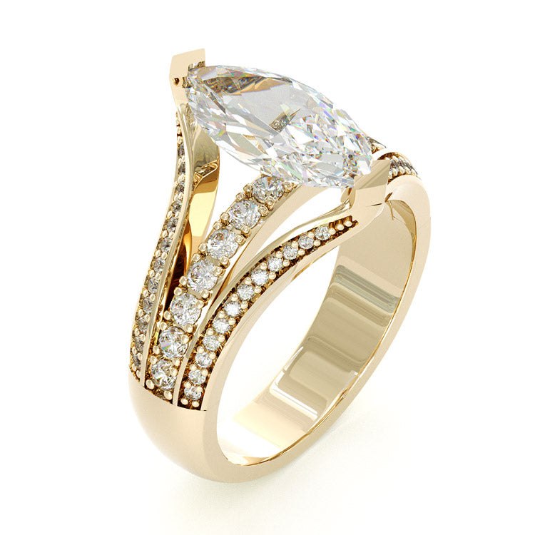 Jzora handmade 3ct marquise cut classic sterling silver engagement ring