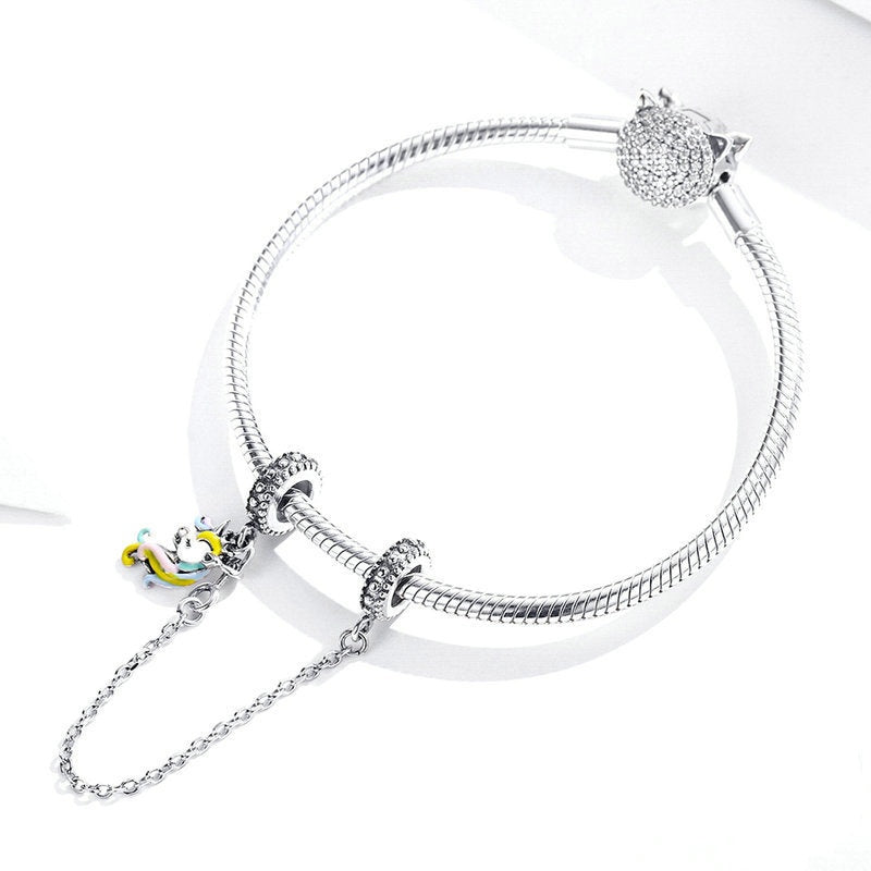 Jzora Unicorn Sterling Silver Positioning Security Chain