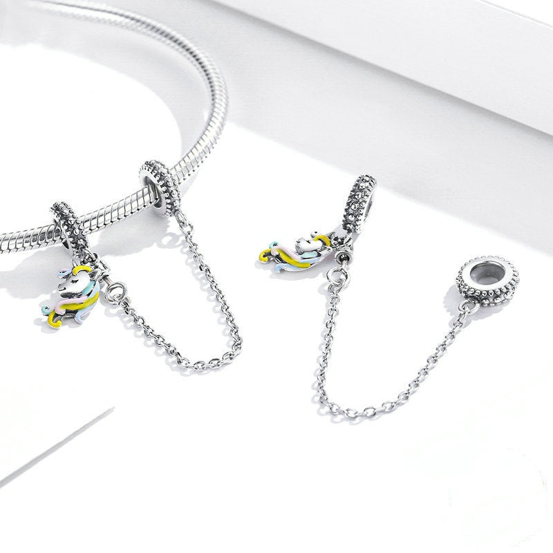 Jzora Unicorn Sterling Silver Positioning Security Chain