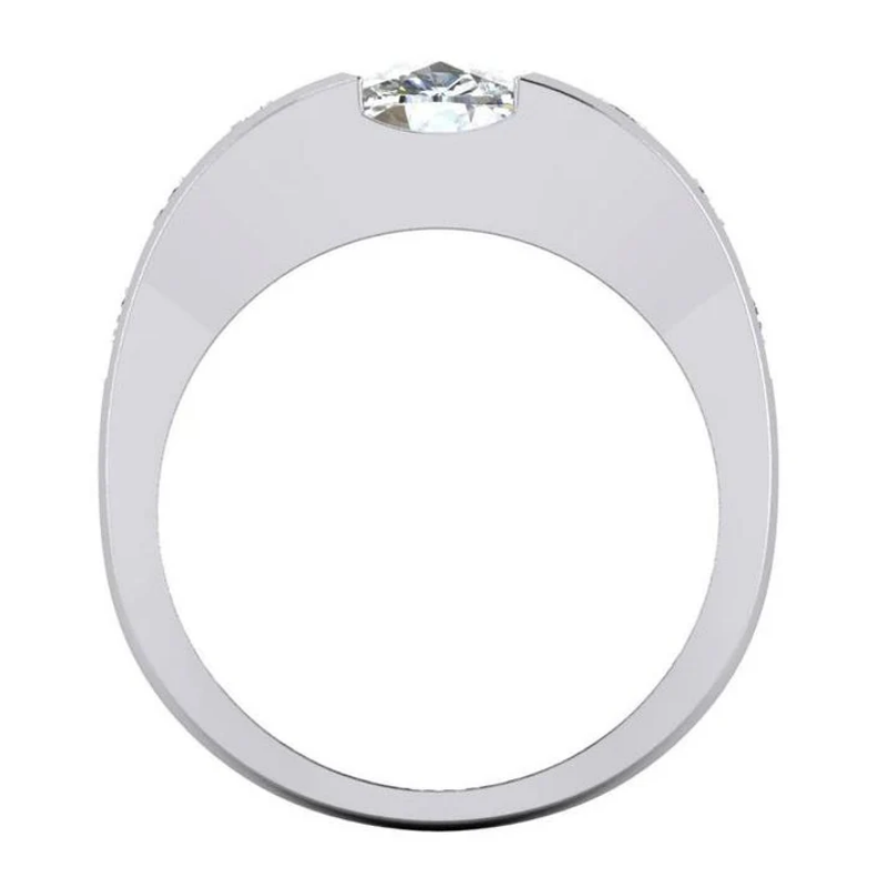 Jzora handmade 5ct cushion cut designer-inspired luxury men's eternity ring
