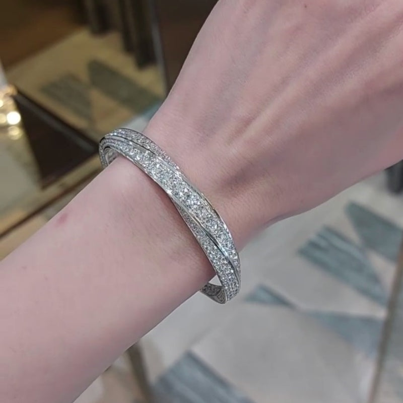 Jzora handmade luxurious premium pavé setting spiral bracelet