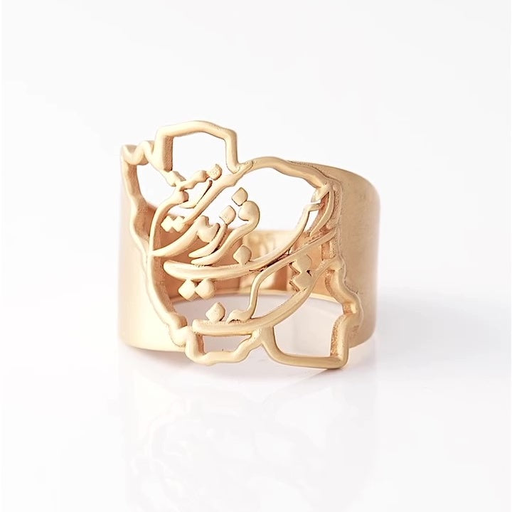 Jzora handmade unique minimalist gold-color sterling silver ring