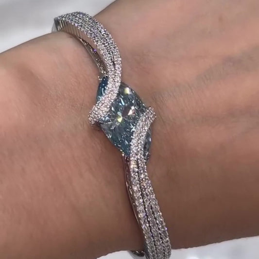Jzora handmade elegant & chic marquise blue CZ bracelet
