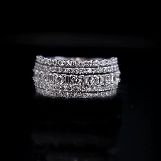 Jzora handmade five row stunning sterling silver ring