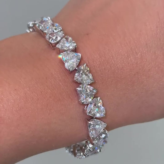 Jzora handmade heart-cut brilliance tennis bracelet