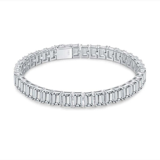 Jzora handmade emerald cut multi stone tennis bracelet