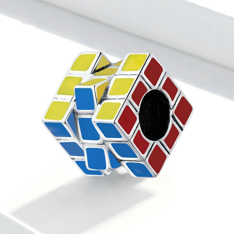 Jzora Colourful Energetic Rubik's Cube Sterling Silver Charm