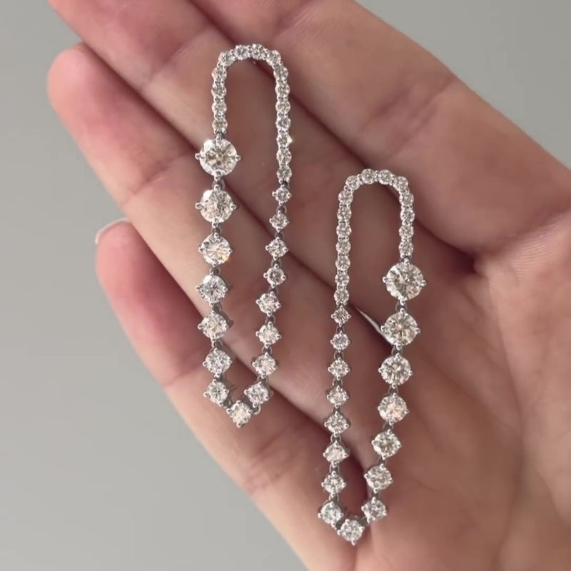 Jzora handmade asymmetrical round cut hoop sterling silver earrings