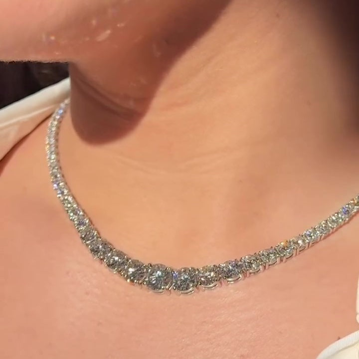 Jzora handmade sparkling round cut necklace