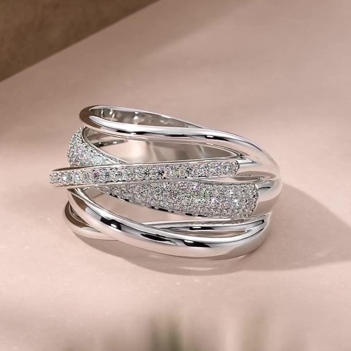 Jzora handmade charming round cut sterling silver ring band