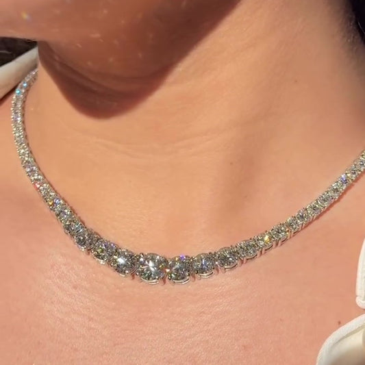 Jzora handmade sparkling round cut necklace