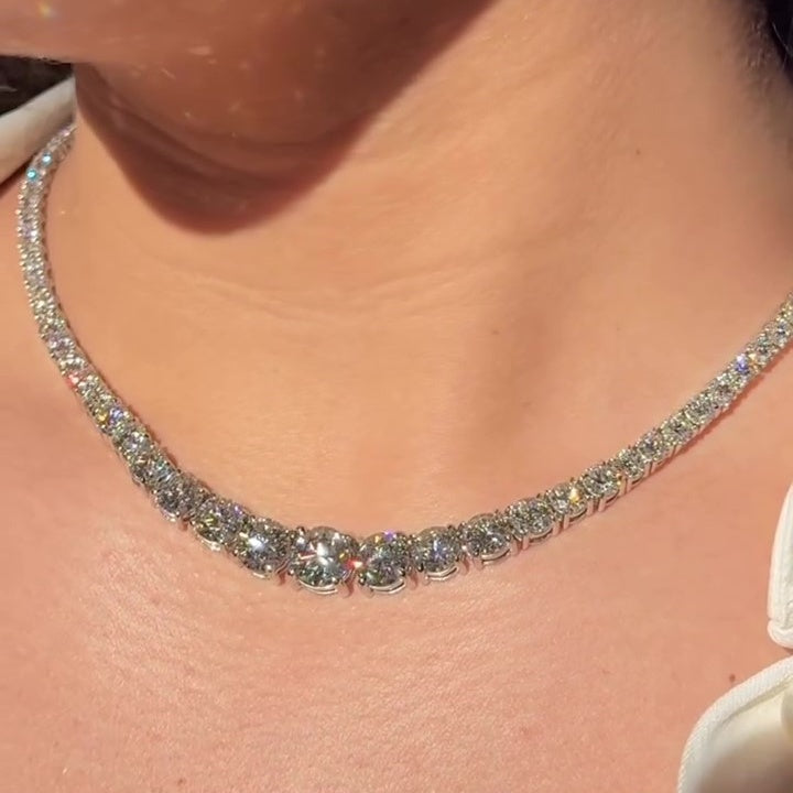Jzora handmade sparkling round cut necklace