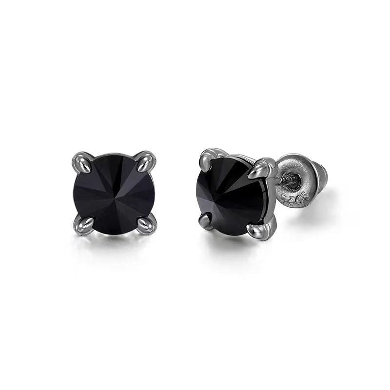Jzora handmade 2ct round cut moissanite minimalist sterling silver earrings