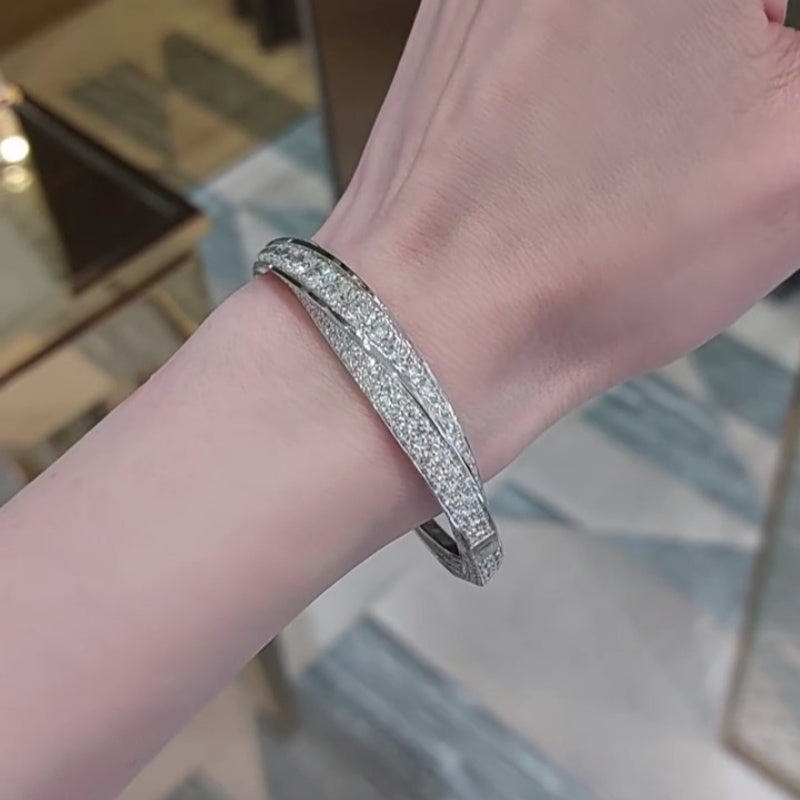 Jzora handmade luxurious premium pavé setting spiral bracelet