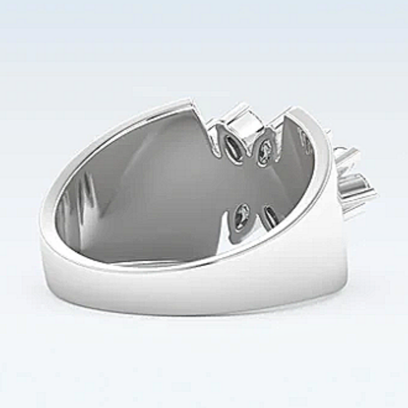 Jzora handmade 0.5ct marquise cut beautiful floral cluster moissanite sterling silver ring