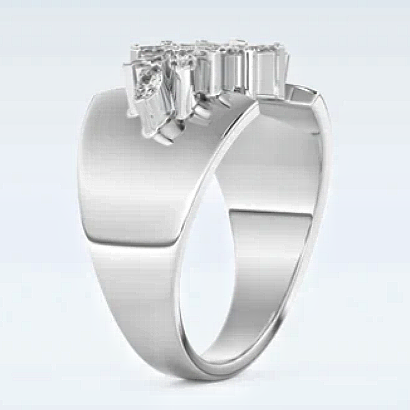 Jzora handmade 0.5ct marquise cut beautiful floral cluster moissanite sterling silver ring