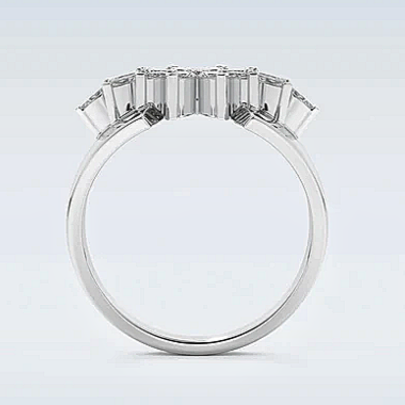 Jzora handmade 0.5ct marquise cut beautiful floral cluster moissanite sterling silver ring