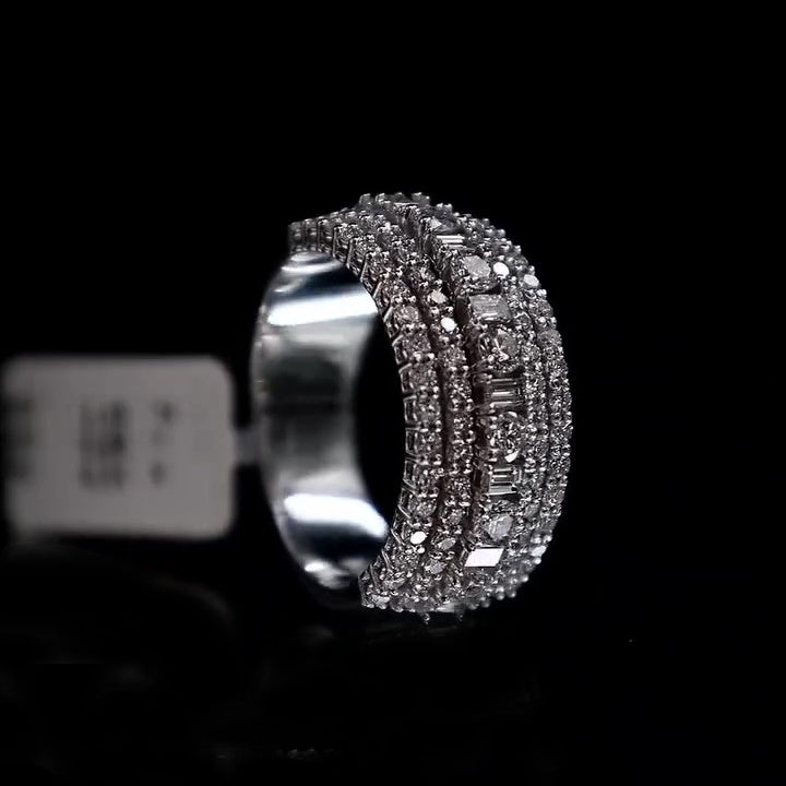 Jzora handmade five row stunning sterling silver ring