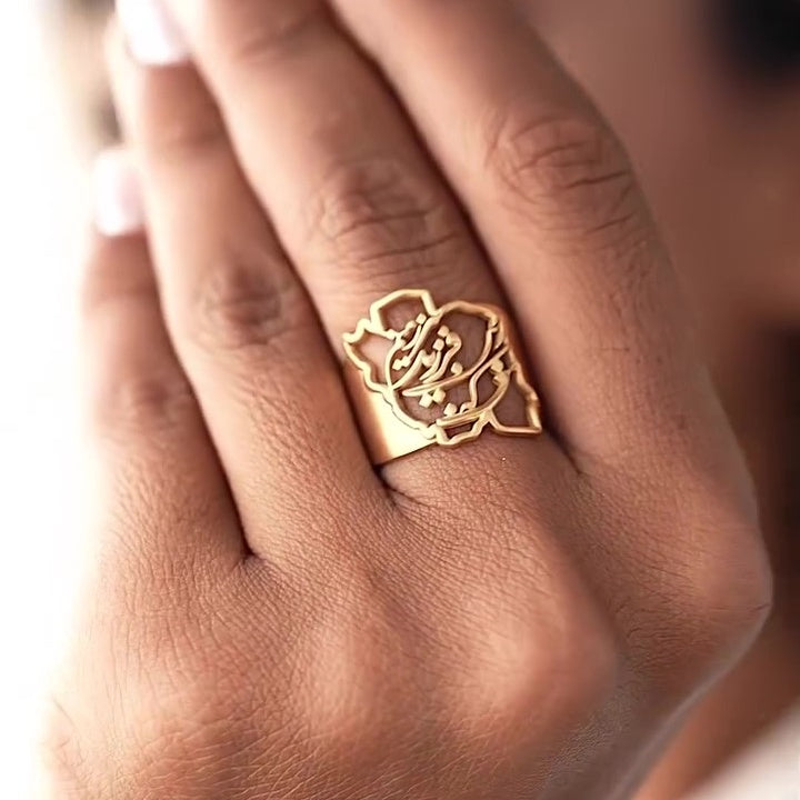 Jzora handmade unique minimalist gold-color sterling silver ring