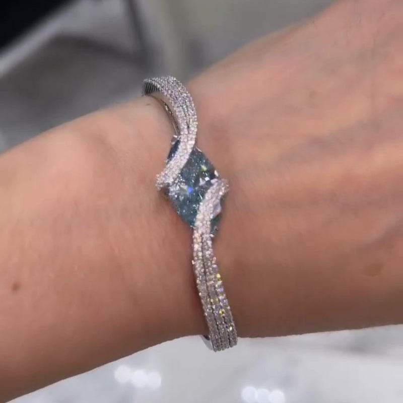 Jzora handmade elegant & chic marquise blue CZ bracelet