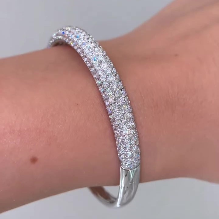 Jzora handmade halo round cut gorgeous tennis bracelet