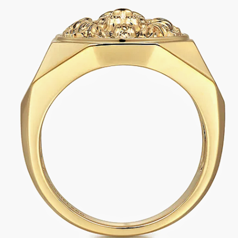 Jzora handmade lion head high polished finish men’s ring
