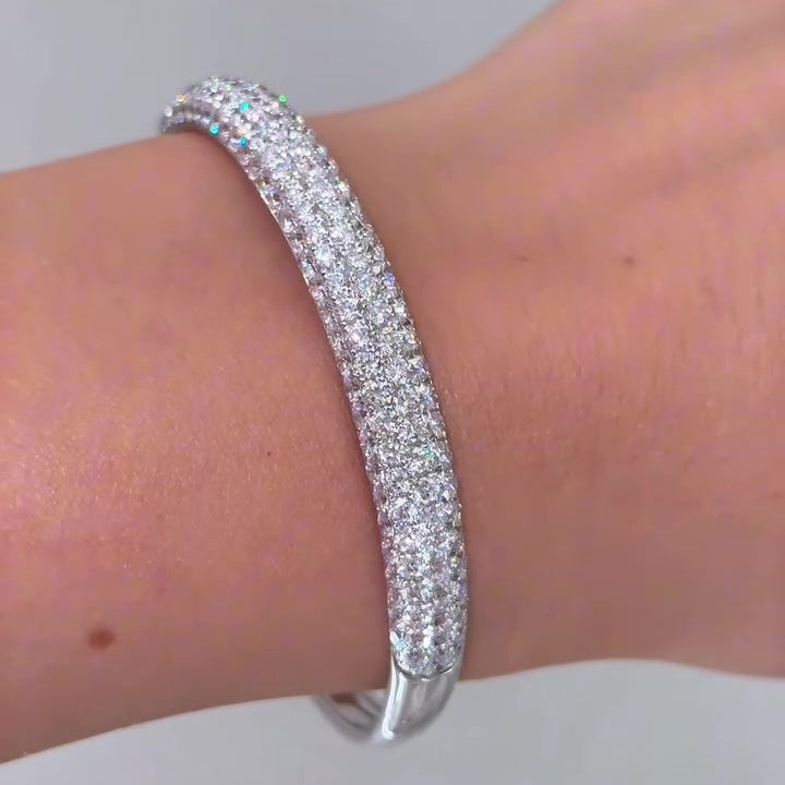 Jzora handmade halo round cut gorgeous tennis bracelet