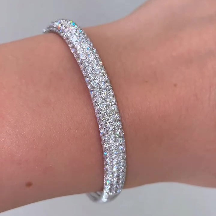 Jzora handmade halo round cut gorgeous tennis bracelet