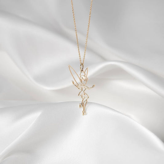 Jzora handmade gold genie angel sterling silver necklace