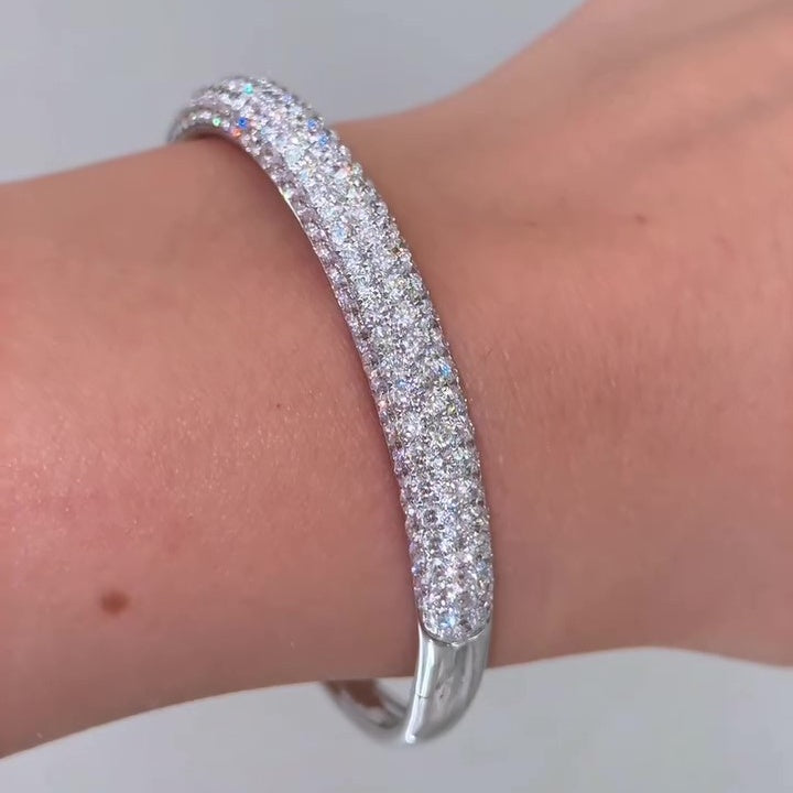 Jzora handmade halo round cut gorgeous tennis bracelet