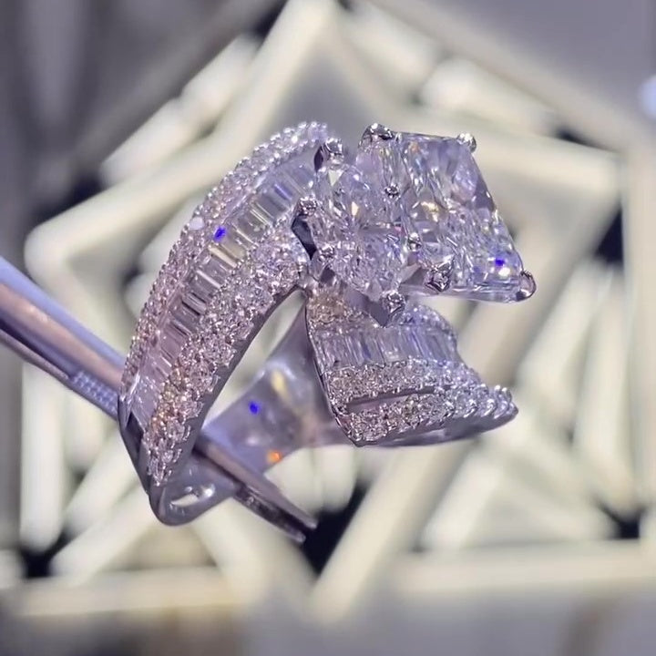 Jzora handmade radiant&marquise cut vintage ring