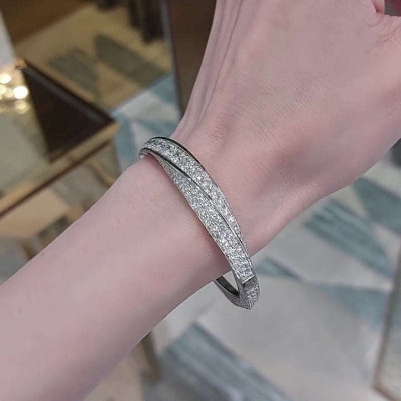 Jzora handmade luxurious premium pavé setting spiral bracelet