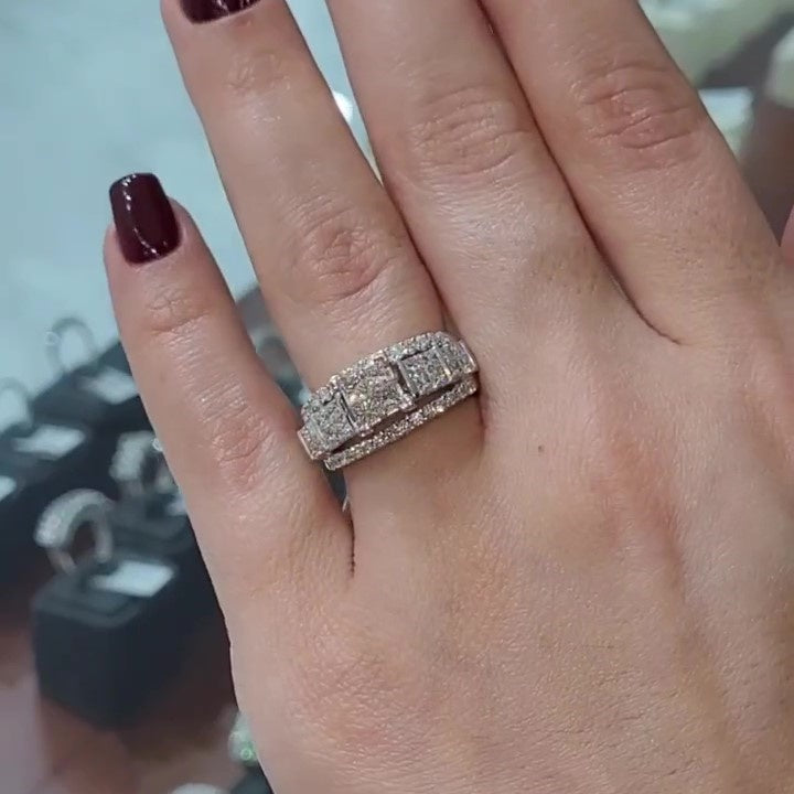 Jzora handmade princes cut brilliant sterling silver ring