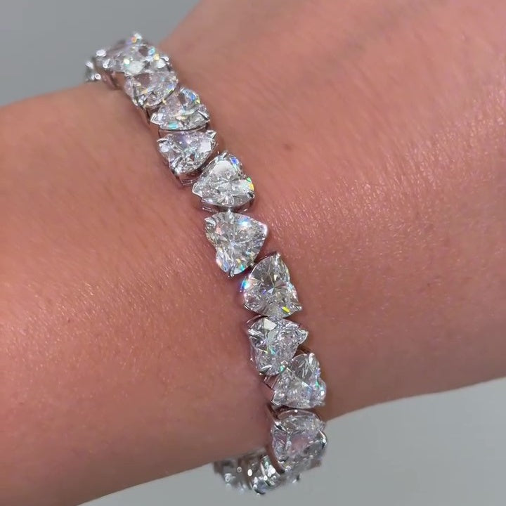 Jzora handmade heart-cut brilliance tennis bracelet