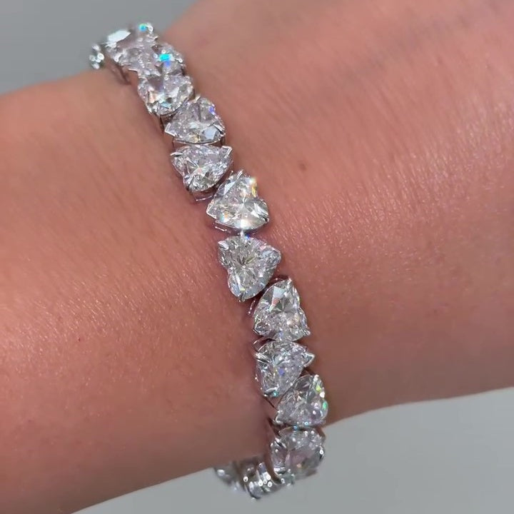 Jzora handmade heart-cut brilliance tennis bracelet